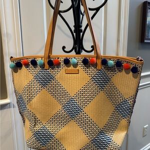 Vera Bradley Blue and Tan Checkered Tote